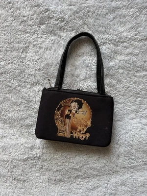 RARO Bolso de Mano Monedero Betty Boop Negro Vintage Estrás “¿Going My Way?” Foto 1 de 3
