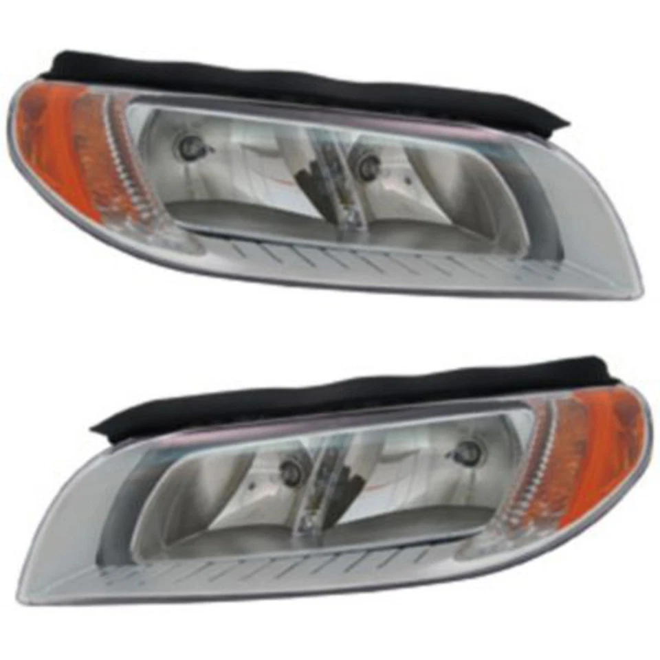 Headlight Assembly Set For 2008-2013 Volvo S80 XC70 Driver Passenger With Bulb - Image 1 of 4