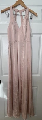 Vestido AZAZIE Ceria Halter Cuello Elástico Satén Rosa Inglés Dama de honor A4 Nuevo con Etiquetas Foto 1 de 4