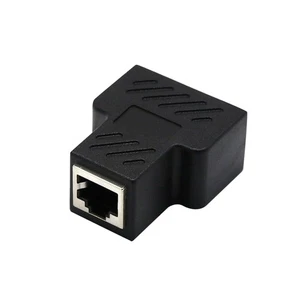 Adaptateur répartiteur RJ45 1 à 2 voies double port femelle câble Ethernet CAT5/6 LAN - Photo 1/10
