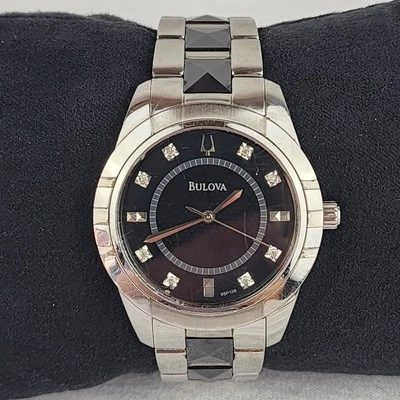 Reloj para mujer BULOVA esfera diamante cerámica negra acero inoxidable Foto 1 de 4