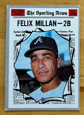1970 Topps #452 Felix Millan (All-Star) - Atlanta Braves - EX (Crease FREE) - Image 1 of 2