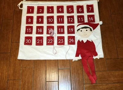 HUGE 47" Pottery Barn Kids Christmas ELF ON THE SHELF Advent count down Calendar - Image 1 of 4