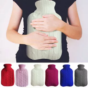 Removable Hot Water Bottle Cover Knitted Warm Hand Bag Soft Protective Cover - Picture 1 of 17
