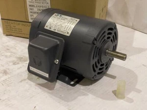 TECHTOP 1/4 HP 1740 RPM ODP 208/230/460 VAC FR: 56  3 PHASE MOTOR NEW SURPLUS - Picture 1 of 8