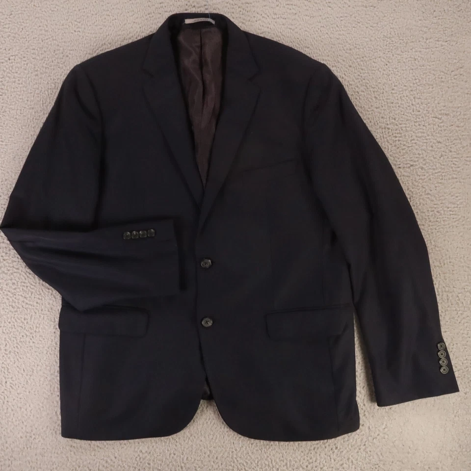 John W Nordstrom Jacket XL Blue Textured Worsted Wool Blazer Made in Italy 46R - Image 1 of 4