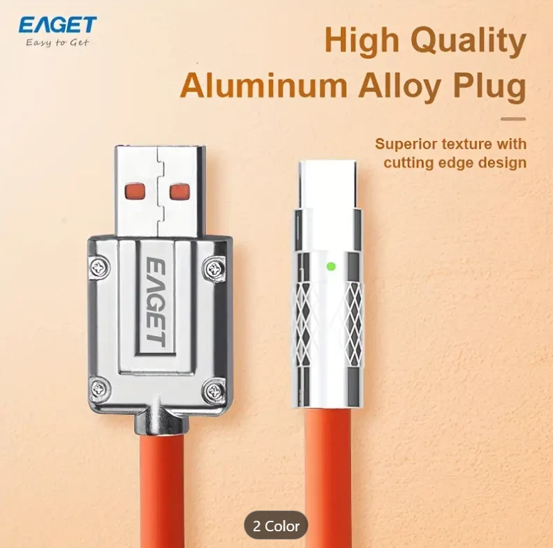 120W USB Type C/Micro-USB USB-C Type-C Data Sync Charger Fast Charging Cable - Image 1 of 4