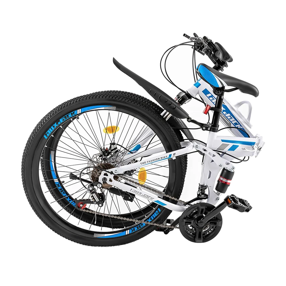 26" Folding Mountain Bike 21 Speed Men Bikes MTB Bicycle School Dual Disc Brake - Image 1 of 4