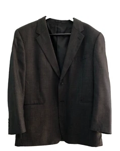 Men’s Macy’s Club Room By Charter House Brown Tan Plaid Sports Coat Jacket 46R  - Picture 1 of 5