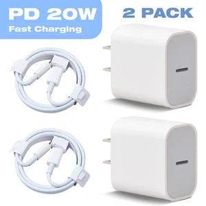 20W PD Fast Charger Type C Wall Charging Cube Cable For iPhone 14 13 12 11 X Lot - Afbeelding 1 van 12