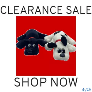 Pound Puppies Plush Vintage 1986 Tonka 8 In Lot of 2 Black and White LAST CALL - Picture 1 of 13