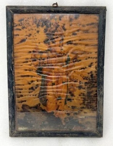 Raro Coleccionable Antiguo Litografía Impresión Del Señor Hindú Shri Ganesha Impresión Marco - Imagen 1 de 3