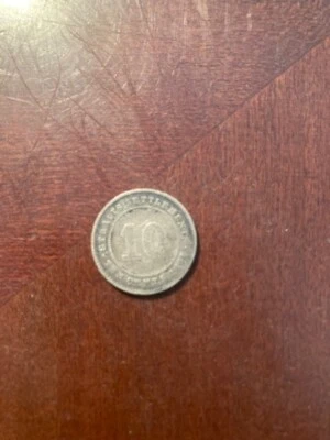 1891 Straits Settlements 80% Silver 10 Cents - Image 1 of 2