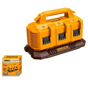 CARICABATTERIE RAPIDO DOPPIO 20V  6 POSTI - BATTERIA LITIO - INGCO FCLI2064 - Foto 1 di 2