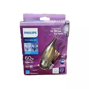 Philips 60w Equivalent Daylight E26 Medium Led Decorative Light Bulb (3-pack) - Picture 1 of 4