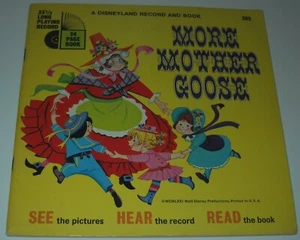 Disneyland More Mother Goose Book and Record 7 Inch 33 1/3LP See Hear Read - Picture 1 of 7