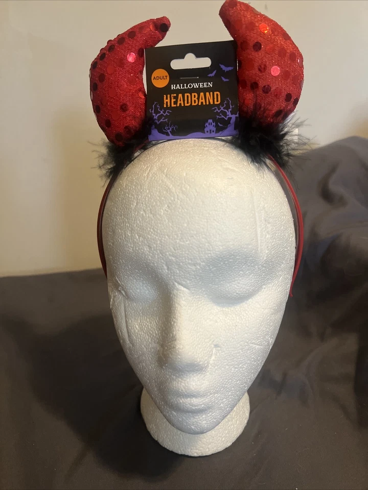 Красный черный перо дьявола обруч для волос Хэллоуин вечеринки пользу костюм аксессуар новый - Изображение 1 из 4