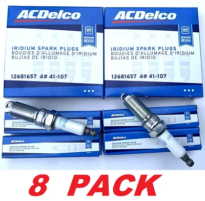 GENUINE GM 12681657 AC Delco 41-107 Iridium Spark Plug (8 Spark Plugs) - Image 1 of 4