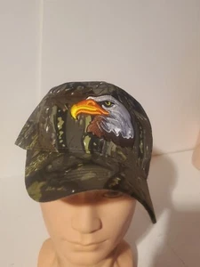American Bald Eagle Green Camouflage Embroidered Baseball Hat Adjustable NEW - Picture 1 of 5
