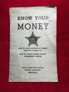 Vintage 1946 US Secret Service KNOW YOUR MONEY Booklet Counterfeit Detection - Picture 1 of 4