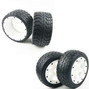 Front rear on road tires white wheels for HPI Rovan KM baja 5b 5t buggy - Picture 1 of 4