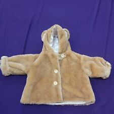 BEARINGTON Teddy Bear COAT Sz. 6-12 Months tan Hooded JACKET - Baby Collection
