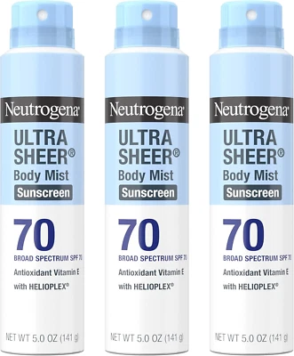 Body Mist Sunscreen Spray - Lightweight, Water Resistant, 3-Pack SPF 70  - Image 1 of 4