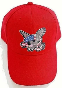 Flag & Eagle Fabric Applique Acrylic Baseball Golf Hat Adjustable  - Picture 1 of 1