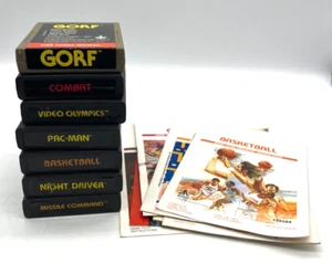 Lot Of 7 Atari 2600 Games & Manuals - Untested - GORF Combat Missile Command BB - Picture 1 of 16