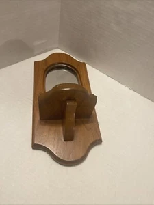 Vintage Holz Mid Century Oval Spiegel Wand Schmuck Display Parfüm Waschtisch Regal - Bild 1 von 9