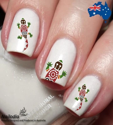 NAILODIA Australian Aboriginal Lizard Painting Nail Art Decal Sticker