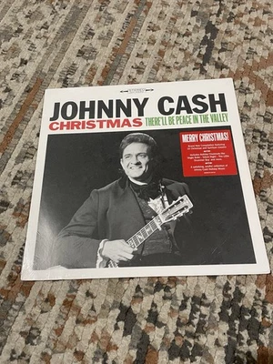 JOHNNY CASH CHRISTMAS THERE'LL BE PEACE IN THE VALLEY NEW AND SEALED UP LP - Image 1 of 2