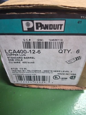 Panduit LCA400-12-6 Copper Lug PKG OF 6 - Image 1 of 2