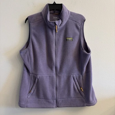 Chaleco polar clásico LL Bean Mountain púrpura apagado lavanda talla XL cremallera completa Foto 1 de 4