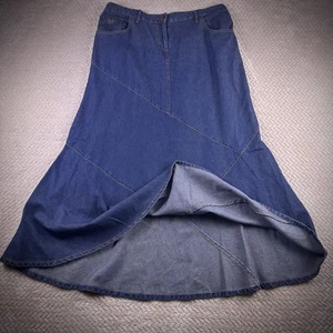 Denim Skirt Dress Anthony Original Size 1X (W36”L36.5”) Elastic Waist Lined - Picture 1 of 14