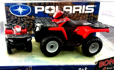 ERTL  1:18 Polaris Got Mud Die Cast ATV, 4 Wheelers, Two Pack, Red and Black KK - Image 1 of 4