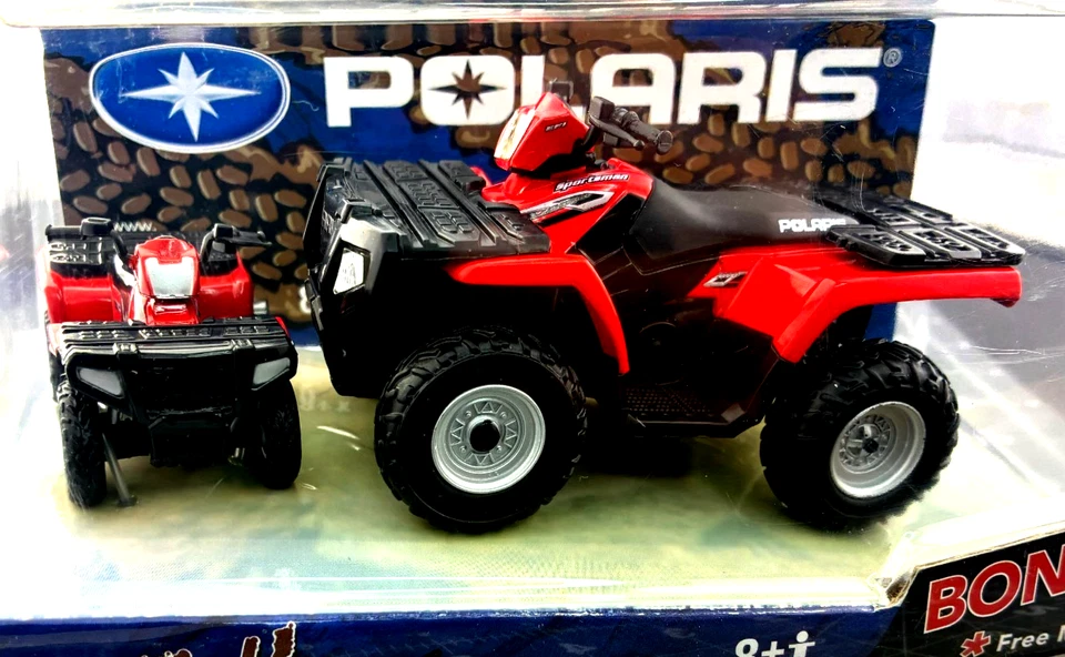 ERTL  1:18 Polaris Got Mud Die Cast ATV, 4 Wheelers, Two Pack, Red and Black KK - Image 1 of 4