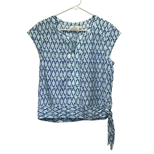 Blusa gorra Vineyard Vines azul cristal para mujer con estampado de celosía y corbata lateral 6 - Imagen 1 de 6