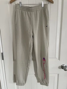 Champion Sweat Pants light gray sweatpants youth large Logo on Left Leg - Picture 1 of 2