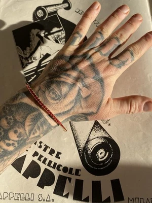 bracciale tennis in oro 18 carati e Rari Zaffiri Padparadsha - Immagine 1 di 4