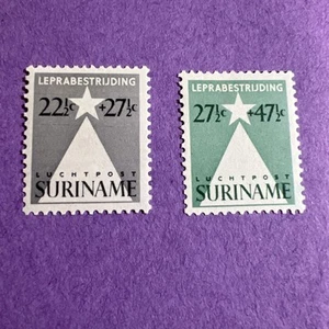 Surinam 1947 - MH Scott CB4-CB5. Semi-Postal Airmail to Combat Leprosy. - Picture 1 of 2