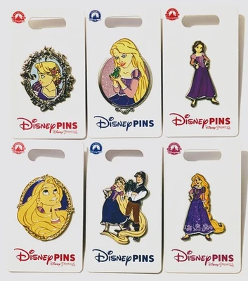 LOTE DE 6 PRENDEDORES RAPUNZEL ENREDADOS PRINCESA PARQUES DISNEY LANZAMIENTOS 2024 Y 2025, NUEVOS Foto 1 de 4