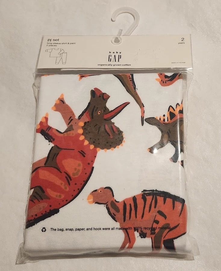 Nuevo con etiquetas Pijama de manga larga con estampado de dinosaurio Baby Gap 2 piezas 2T niño pequeño niño Foto 1 de 1