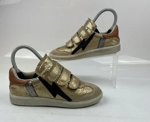 Isabel Marant Beth Lightning Bolt Sneakers Gold Metallic Size 35 USED CONDITION - Picture 1 of 14