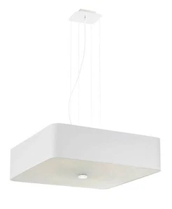 Pendelleuchte Blanco Tela Cristal Anguloso Moderno 5x E27 Lámpara Colgante Salón - Imagen 1 de 5