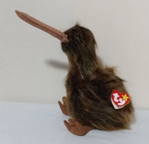 TY Beanie Buddies Kiwi Vogel Schnabel Plüsch 1998 mit Etikett Pelletboden - Bild 1 von 13