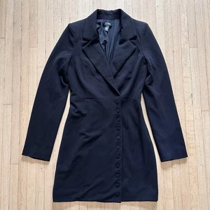 Aqua Mini Abito Nero Tuta Donna Tux Taglia Small Blazer Body Contour - Foto 1 di 7
