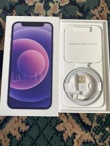 Apple iPhone 12 mini fioletowy 64GB puste pudełko z kablem ładującym i pakietem ulotek - Zdjęcie 1 z 3