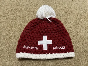 Swiss Ski Team Winter Ski Strick Mütze Beanie Raiffeissen Swissski Swiss Cross Gr. L - Bild 1 von 10