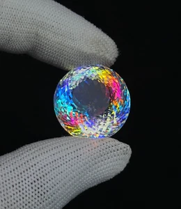 73 CT Synthetic lab-Created Mystic Opal Round Shape Pendent Size Multi-Color - Picture 1 of 15